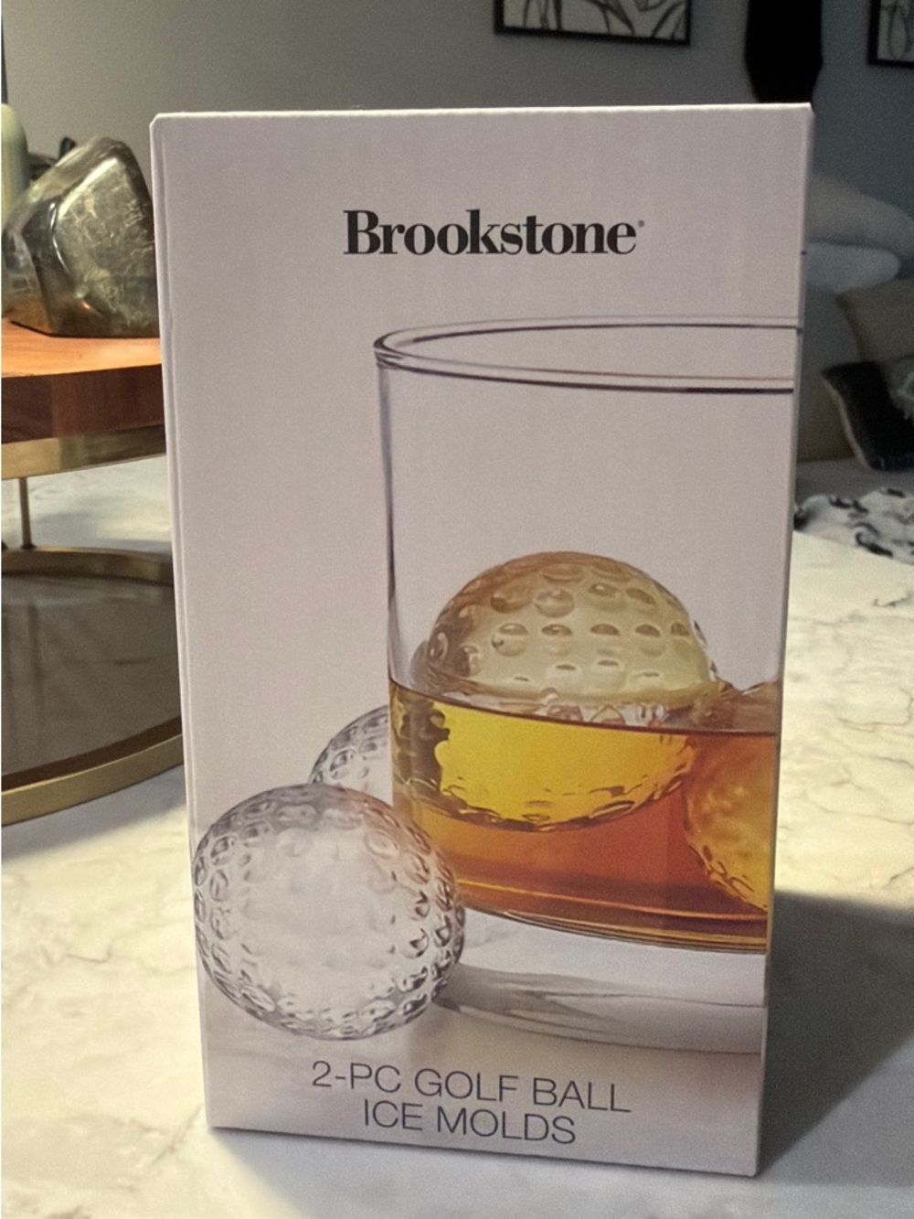Brookstone Clear and Amber Golf Ball Ice Molds